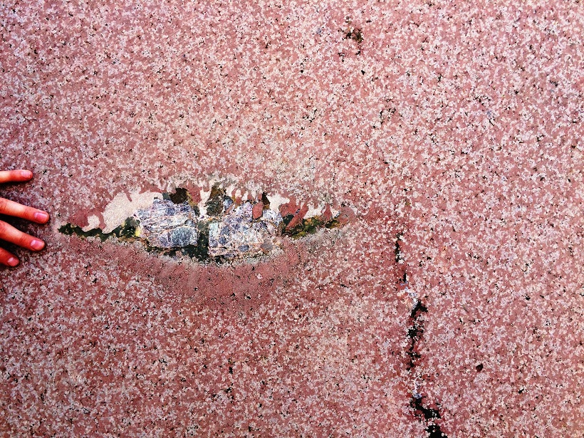 Mineralized vug in granite
