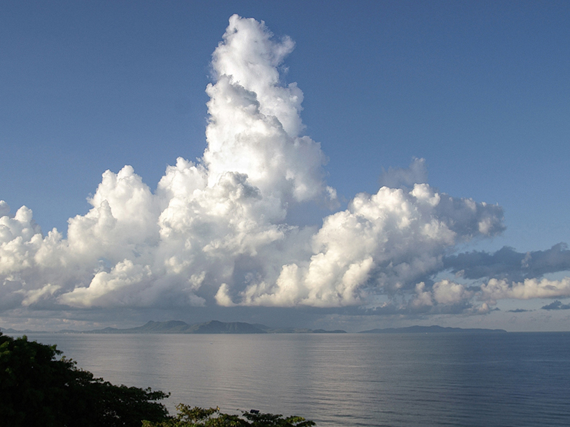 Cumulus congestus clouds like these are usually a sign of incoming rain.