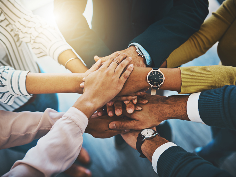 Diverse people working together