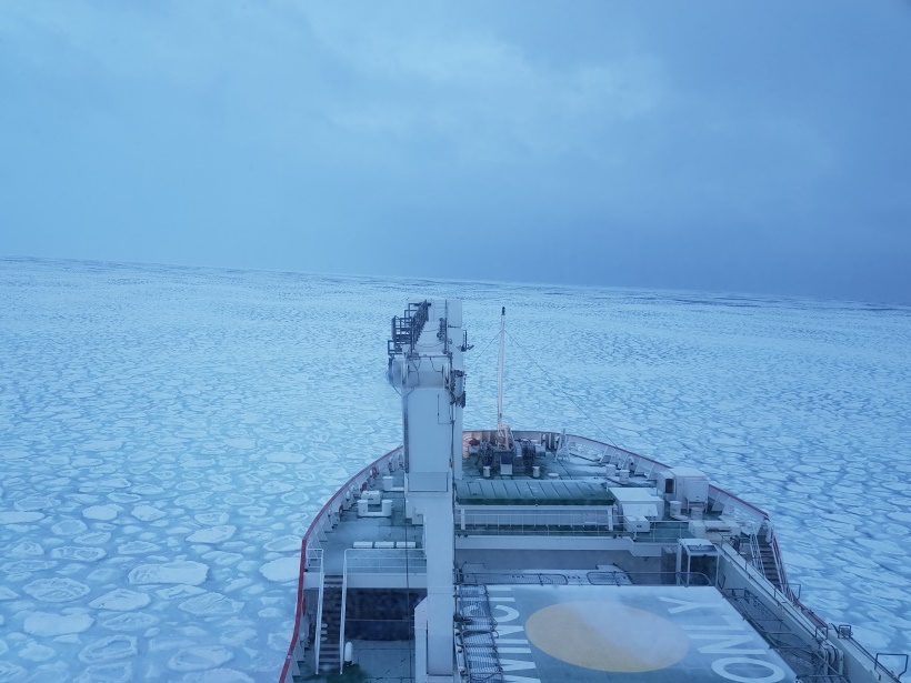 Sea ice in the Atlantic Southern Ocean from aboard an icebreaker
