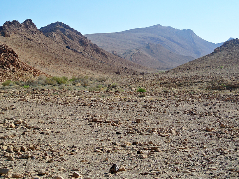 Rocky, steep-sided desert valley