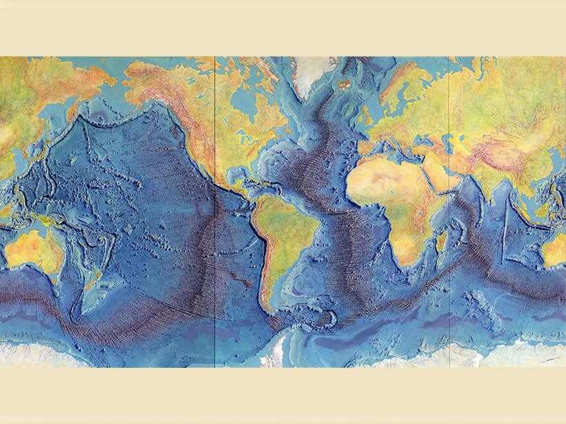 A world map of mid-ocean ridges