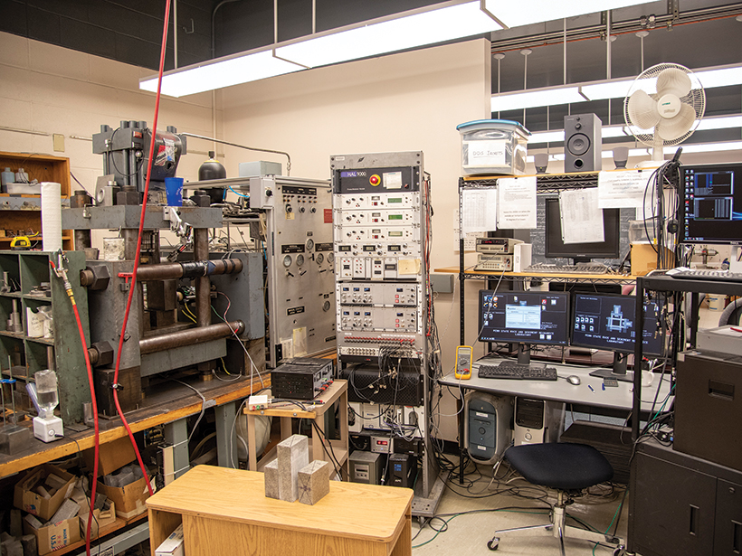 The biaxial earthquake machine at Pennsylvania State University.