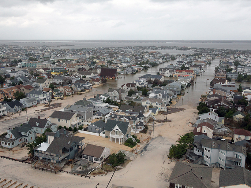 The Queens, N.Y., neighborhood of Rockaway Beach was heavily damaged by flooding exacerbated by extreme storm surges during Hurricane Sandy in October 2012.