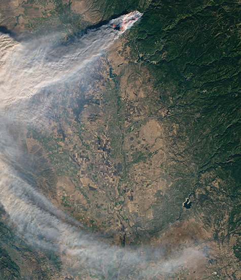 Satellite image of California’s Camp Fire of 2018