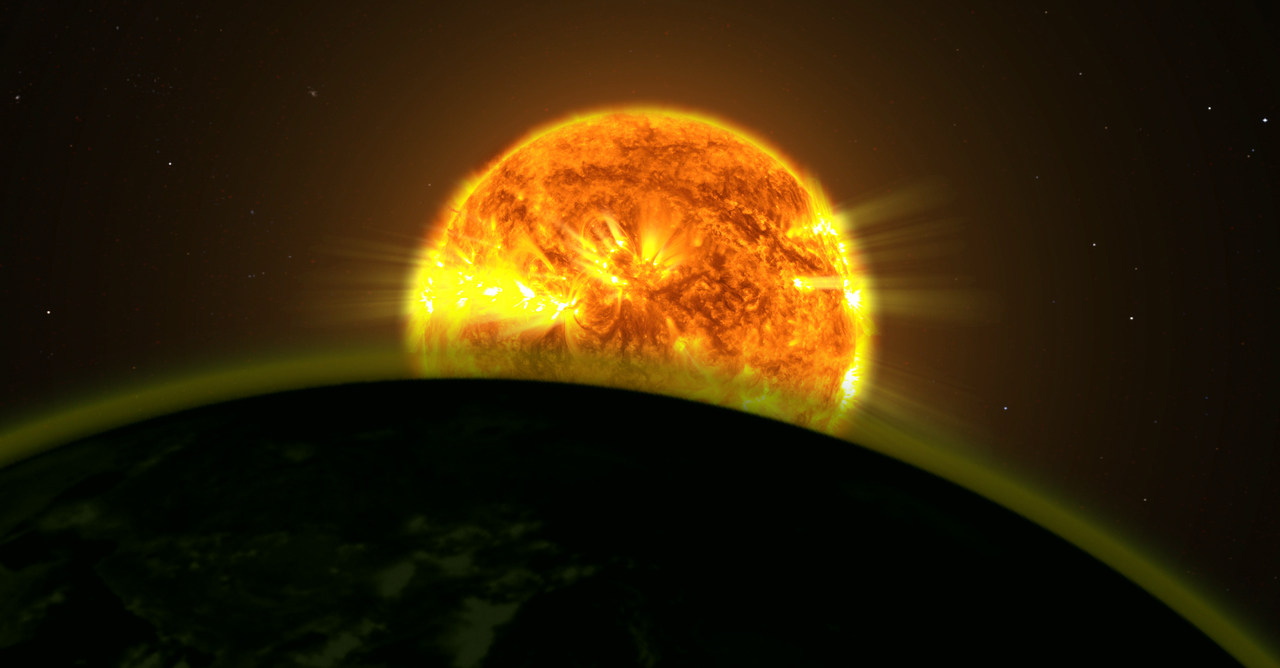 Artist’s conception of an exoplanet atmosphere illuminated by starlight