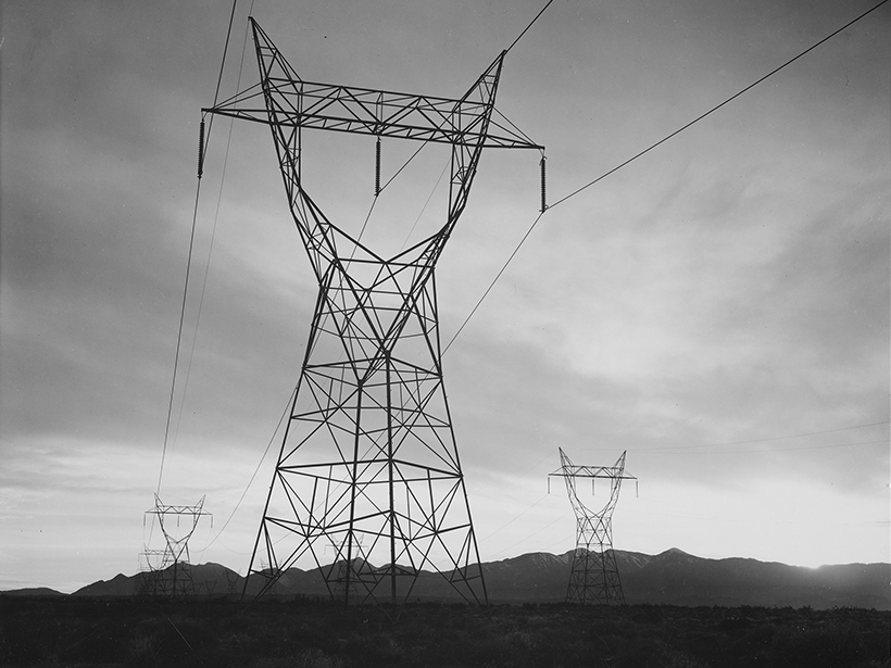 Transmission lines in the Mojave Desert