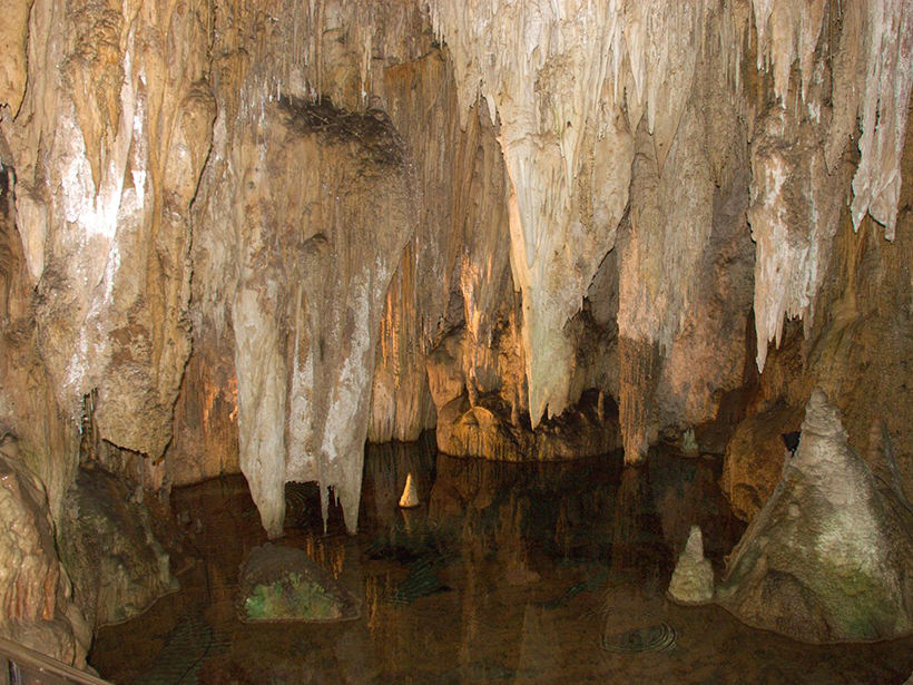 Cave formations in Furong Cave near Chongqing, China