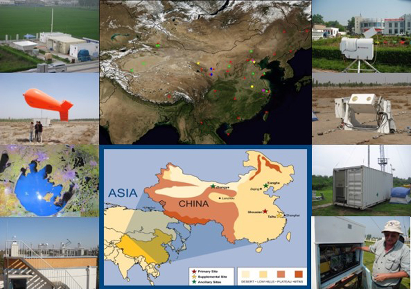 Collage of images showing major observation activities during the EAST-AIRc and AMF-China field experiments