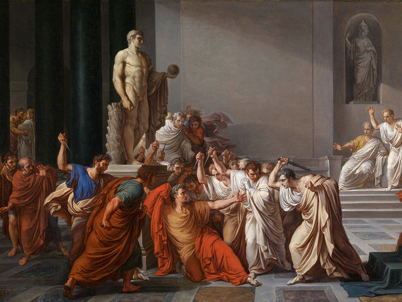 Painting of the death of Julius Caesar