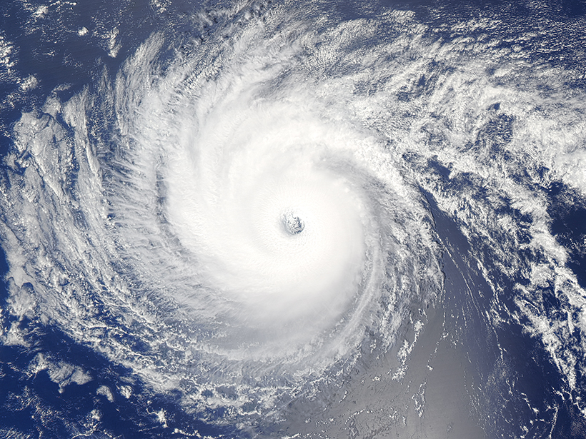 Satellite image of Hurricane Lester on approach to the island of Hawaii