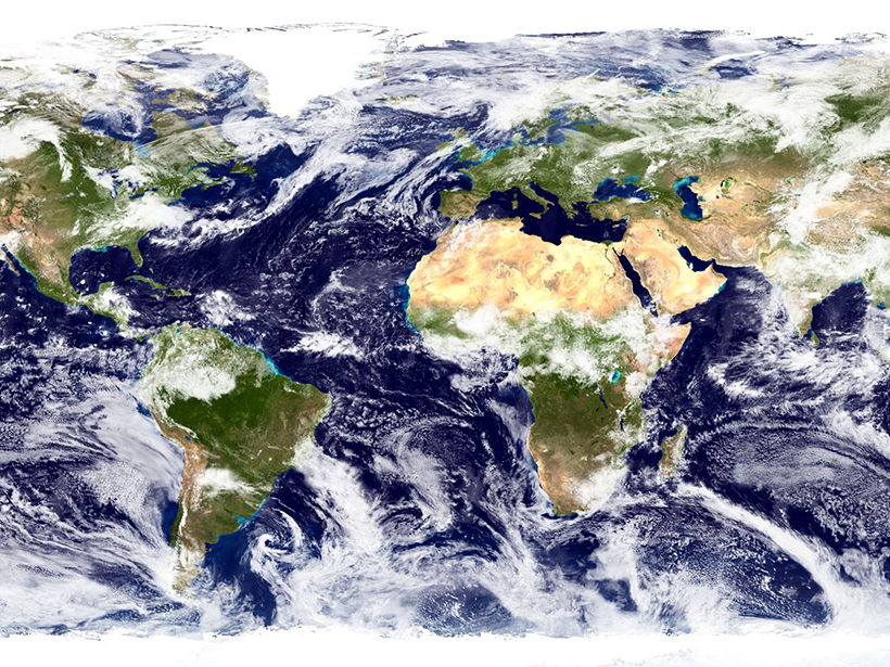 A satellite view of Earth’s surface