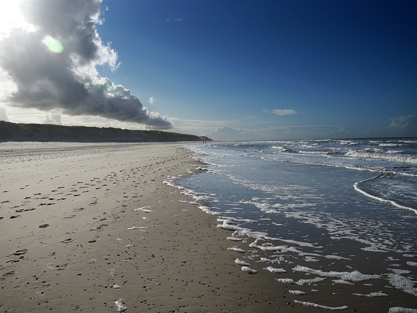 Beach on barrier island Spiekeroog in Germany