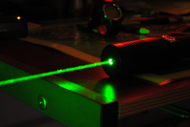 Photograph of a laser beam Photograph of a laser beam