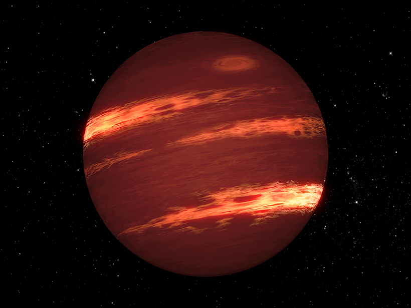 Orange and brown planet-looking object