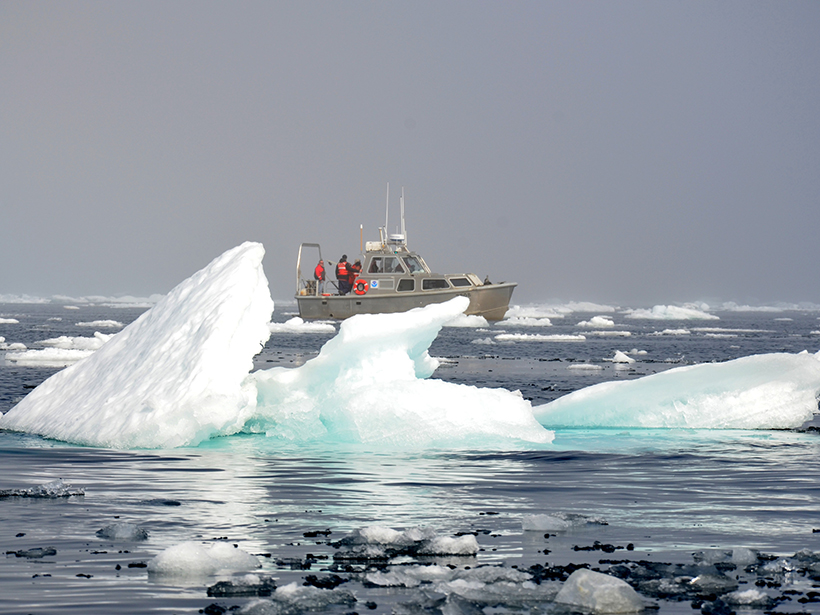 Research vessel in the Arctic Ocean
