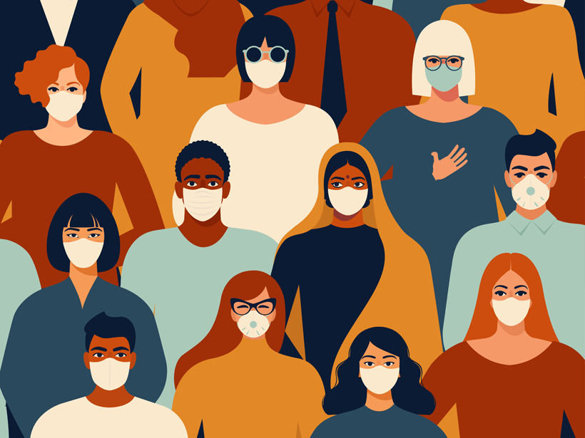 People wearing facemasks