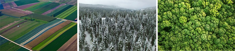 Aerial photos of agricultural fields and forests Aerial photos of agricultural fields and forests