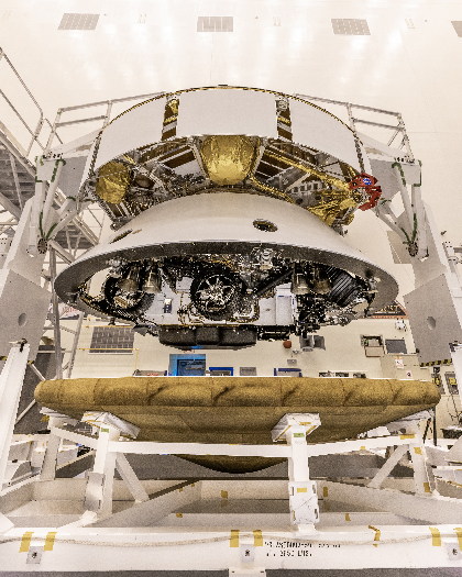 The Perseverance rover being prepared for launch on 28 May 2020 at Kennedy Space Center