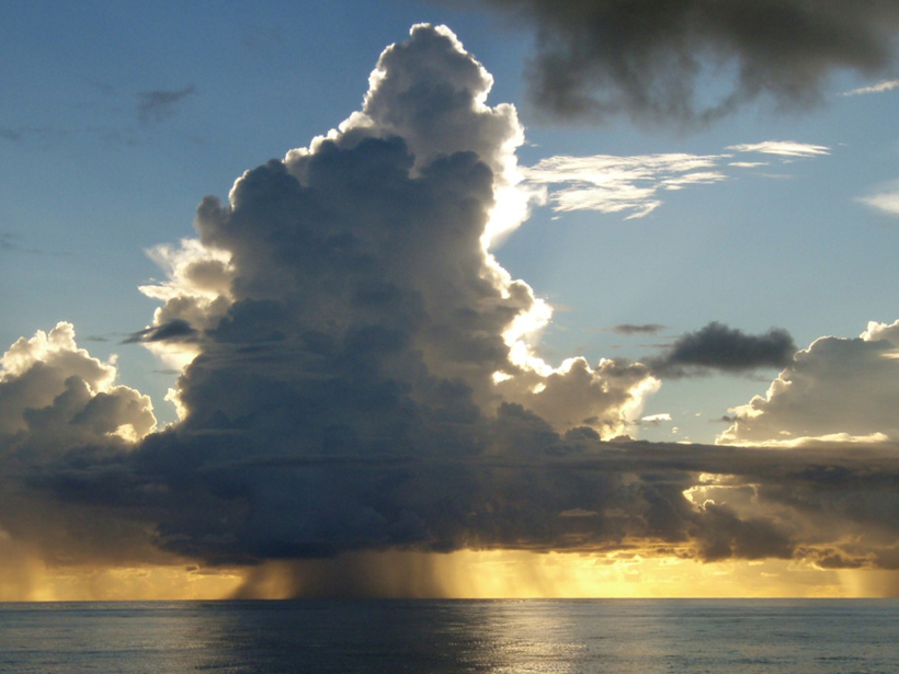 Photograph of storm cloud over Indian Ocean