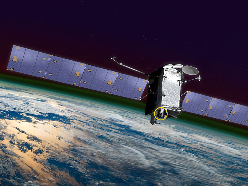 Artist’s illustration of the SES-14 communications satellite above Earth