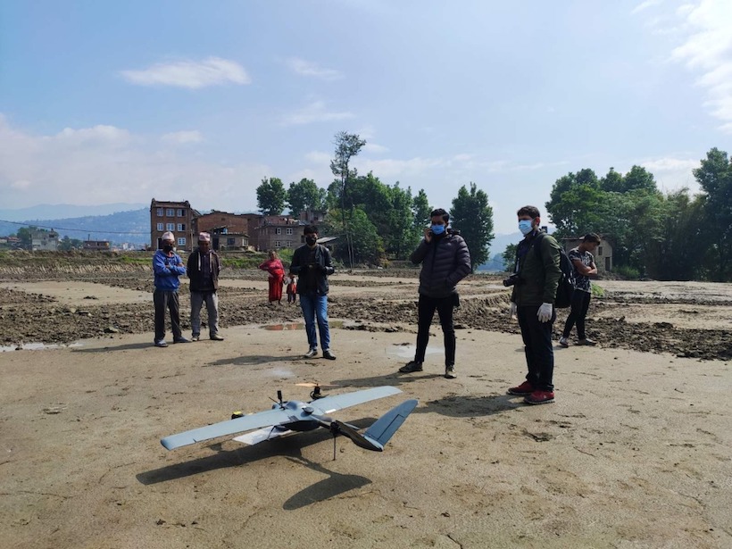 Drone survey fieldwork in Changunarayan municipality in April 2020