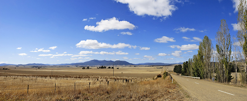 Drought-affected fields outside Benambra, Vic., Australia, in 2006