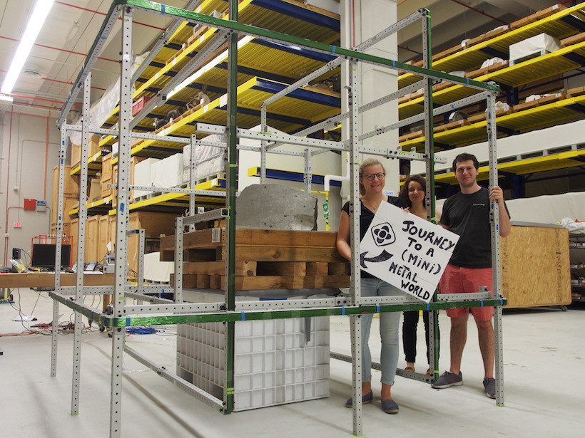 Researchers conduct magnetic measurements of a meteorite at the Smithsonian Museum Support Center.