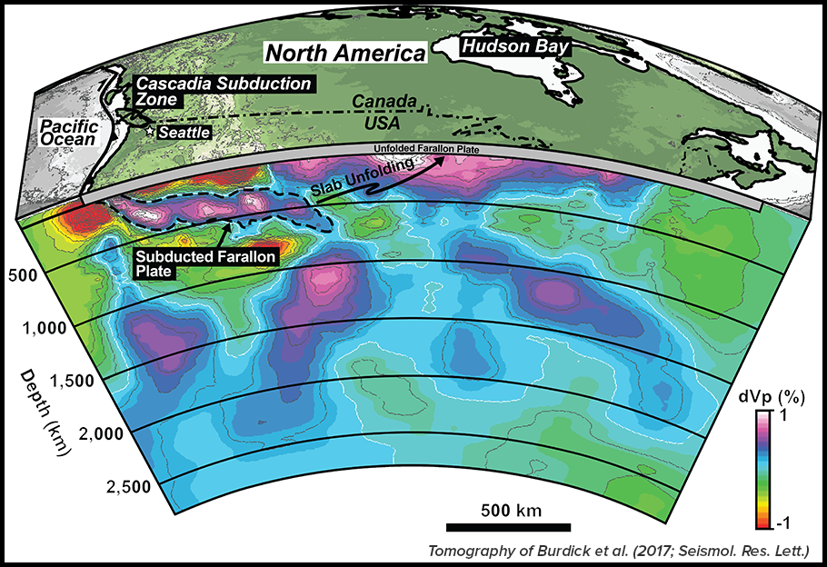 3D map of subducted tectonic plates beneath North America 3D map of subducted tectonic plates beneath North America