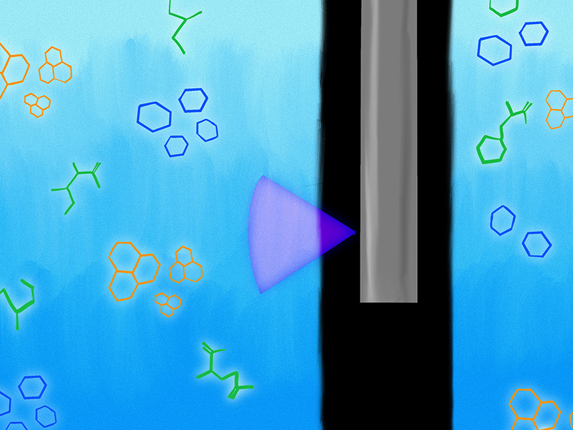 Artist’s conception of WATSON instrument surrounded by life-related molecules