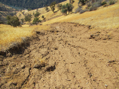 Photograph of landslide after 2018 storm in California