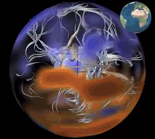 A video of Earth’s core and Earth’s magnetic field lines