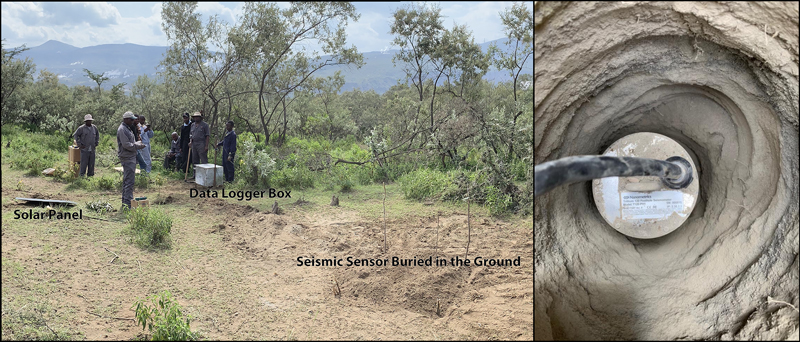 A buried posthole seismic sensor in the Olkaria field lab network A buried posthole seismic sensor in the Olkaria field lab network