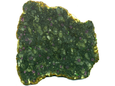 Close-up image of garnet lherzolite
