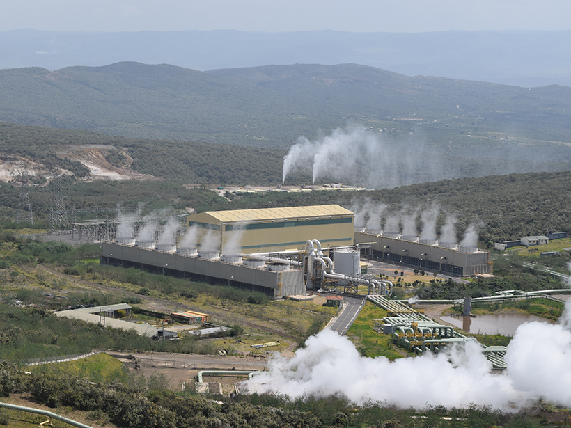 Aerial view of the Olkaria 4 power plant in Kenya’s Olkaria geothermal field