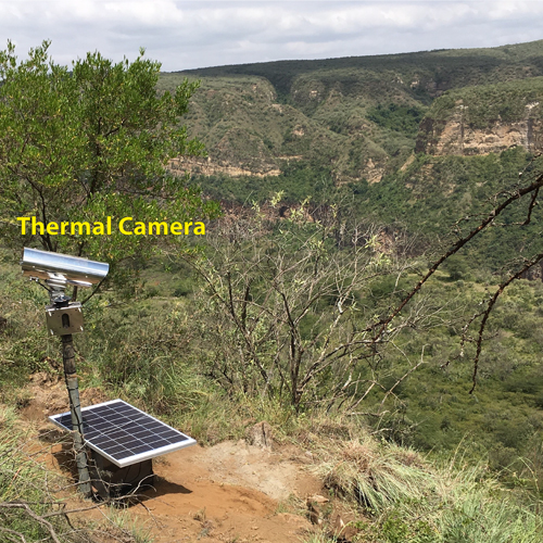 A thermal camera in the field overlooking the bottom of Ol Njorowa Gorge A thermal camera in the field overlooking the bottom of Ol Njorowa Gorge