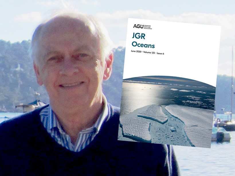 A picture of Peter Brewer and a JGR: Oceans cover