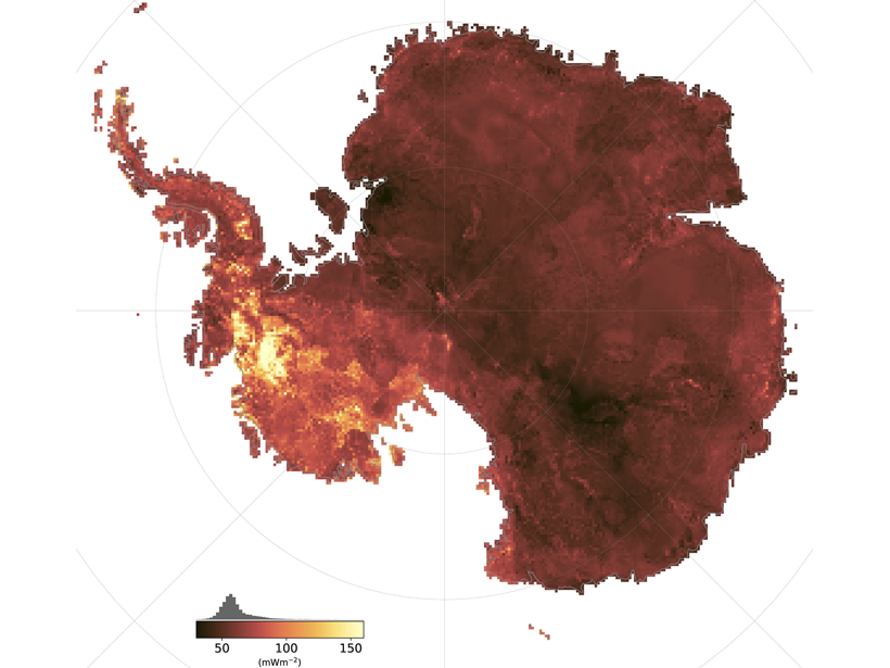 The new heat-flow map of Antarctica.