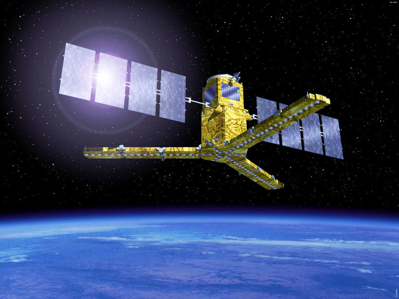 Artist’s view of the SMOS satellite in orbit