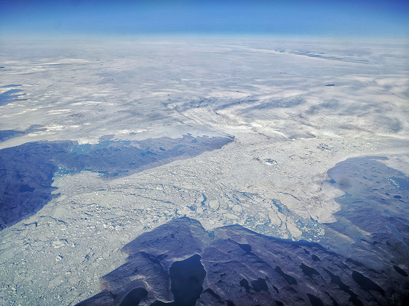 Aerial view of part of the Greenland Ice Sheet