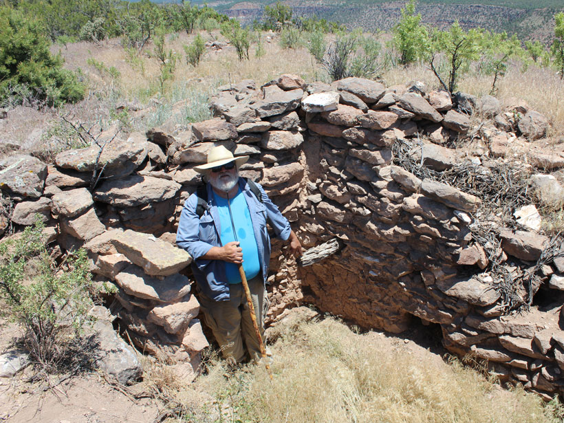 Tree ring scientist Thomas Swetnam dates an archaeological ruin in the Jemez Mountains.