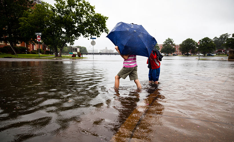 Greenhouse gases heat the atmosphere, warm the ocean, and lead to sea level rise.