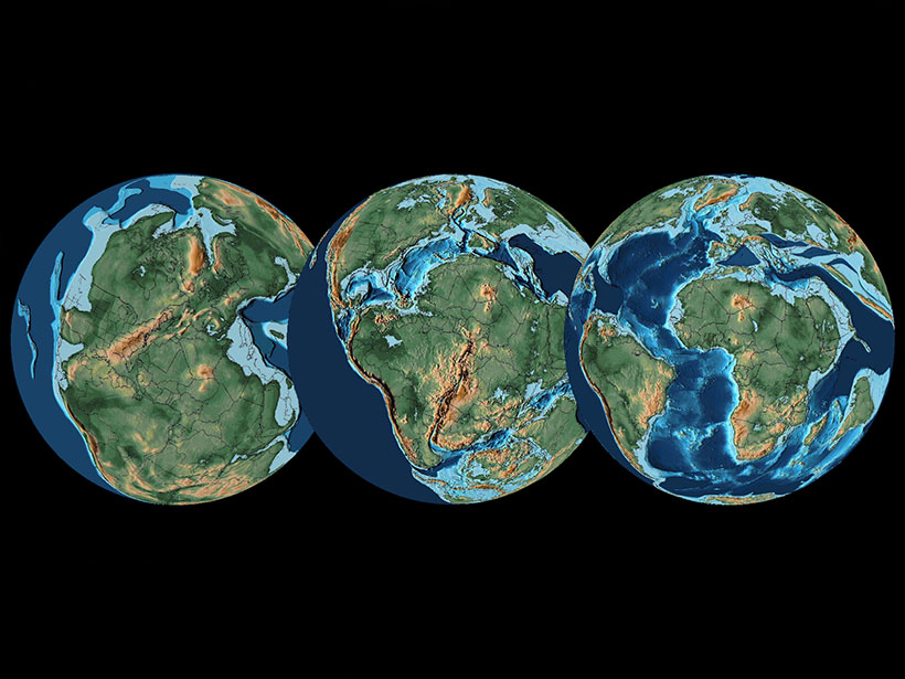 During the Mesozoic, the fragmentation of Pangaea contributed to long-term climate trends.
