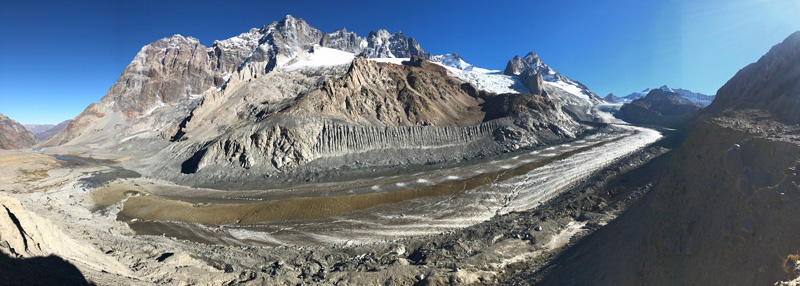 A panoramic view of Universidad Glacier in central Chile A panoramic view of Universidad Glacier in central Chile