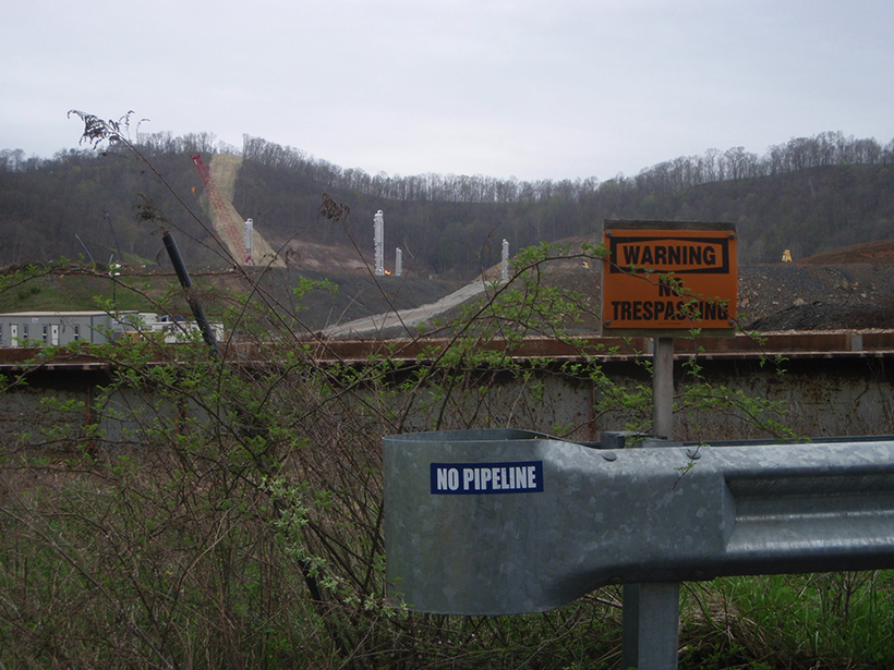 A natural gas pipeline easement in West Virginia