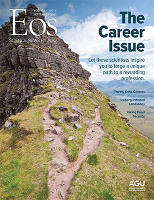 Cover of the September 2021 issue of Eos