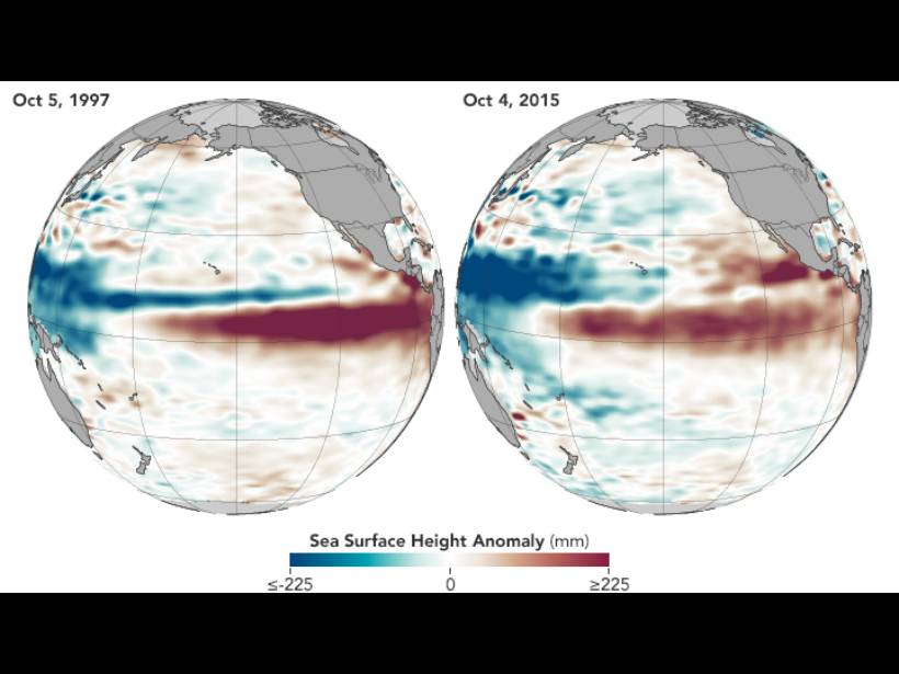 The heat surface of El Niño in 2015 looks like El Niño in 1997.