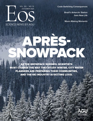 Cover of the October 2021 issue of Eos