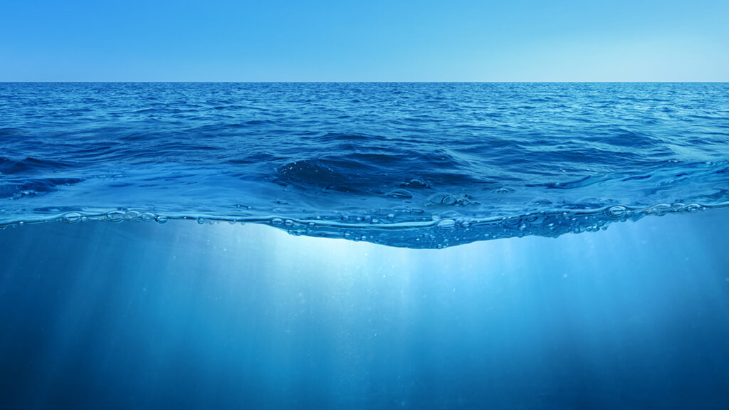 Image showing water above and below the ocean surface
