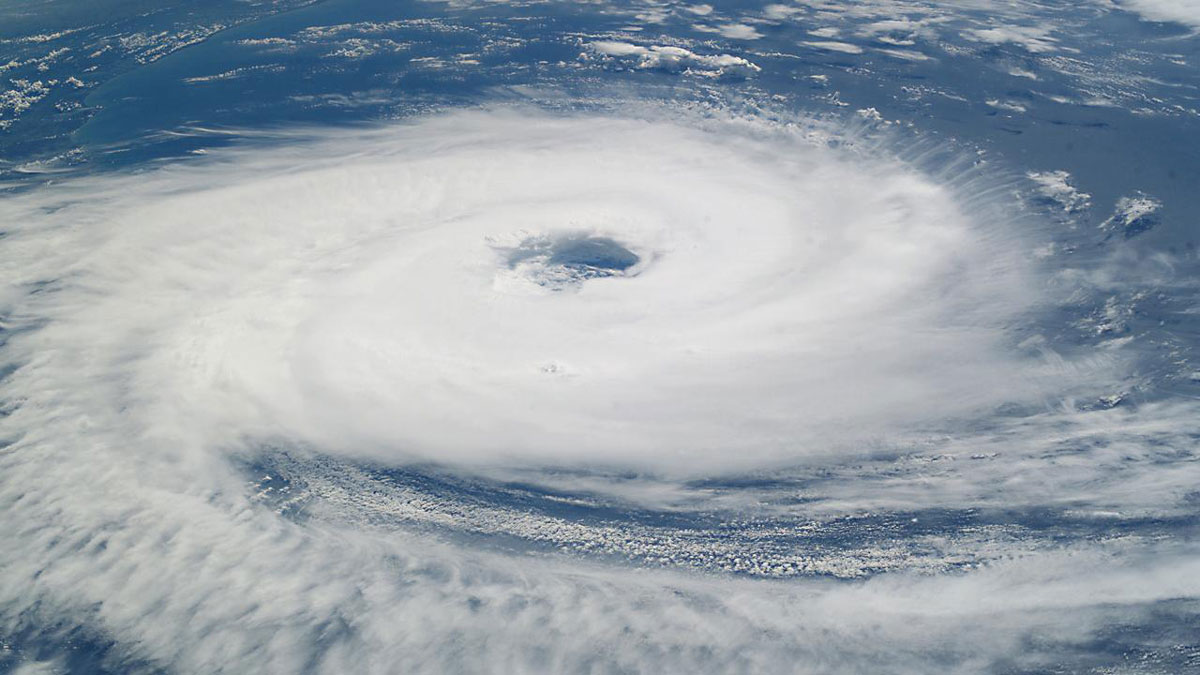 An image of a hurricane making landfall in southern Brazil
